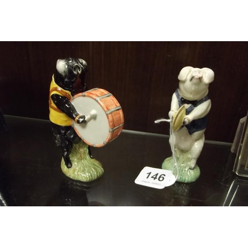 146 - Two Beswick bandsmen pig, Andrew PP4 and Michael PP6.