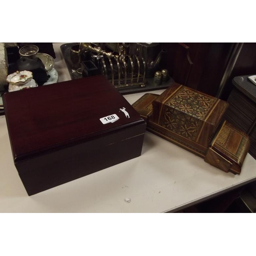 168 - Musical cigarette box, and a cigar box.