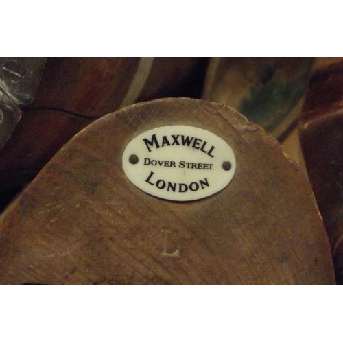 176 - Pair of vintage Maxwell of Dover Street, London wooden boot trees, and another vintage military pair... 