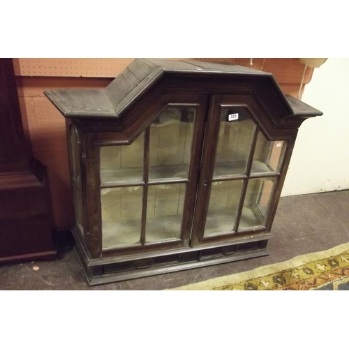 325 - Dutch two-door display cabinet, 34 in. x 42 in. x 12 in. deep.