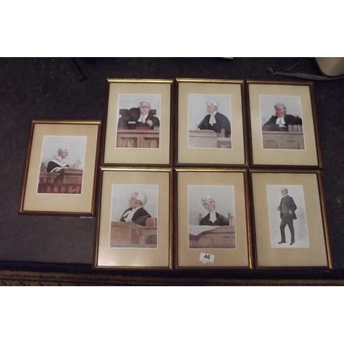 46 - Set of seven framed and glazed reproduction colour Spy prints, legal representatives..
