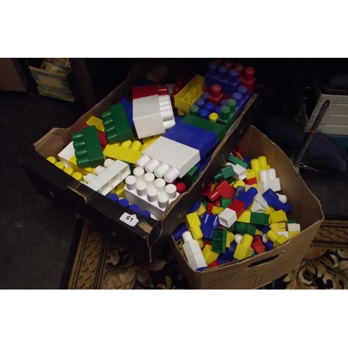 61 - Quantity of large Lego style building bricks.