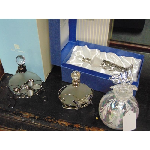 113 - Collection of modern glass scent bottles, some boxed.