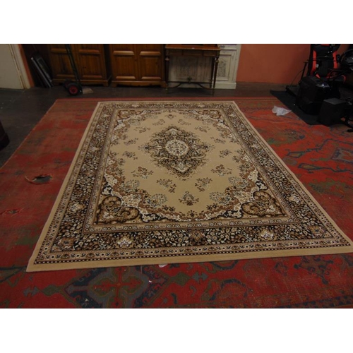 288 - Emir fawn ground floral rug, 128 in. x 91 in.