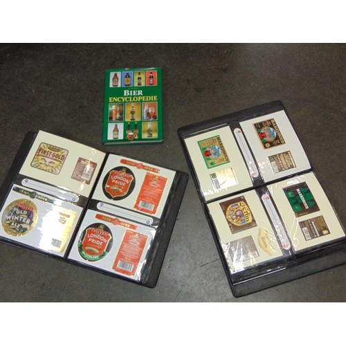 47 - Two albums of beer labels including early examples, and a book.