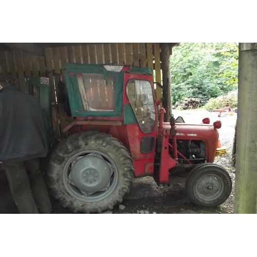 102 - Massey-Ferguson 35X 1965 tractor with loader and cab.