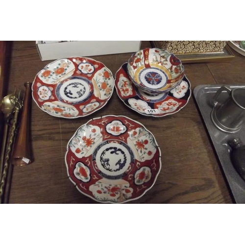 101 - Four various Imari bowls, traditional decoration.