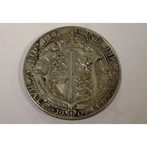 120 - Edward VII silver Half-Crown 1909.