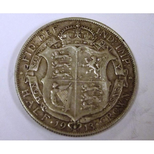 122 - George V silver Half-Crown 1913.