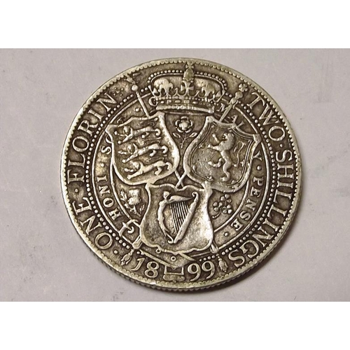 154 - 1899 silver Florin.