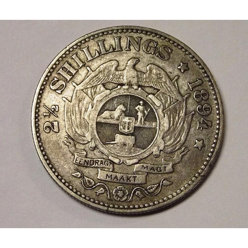 166 - South African silver 2 1/2 Shillings 1894.