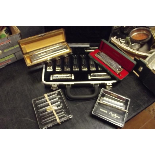 280 - Collection of cased Harmonicas.