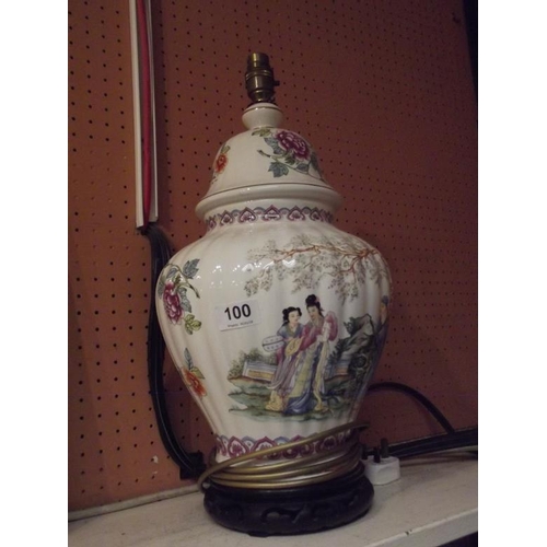 100 - Modern Oriental vase decorated with figures and flowers.