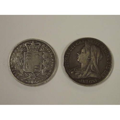 11 - Two Victorian silver Crowns - 1846 and 1895.