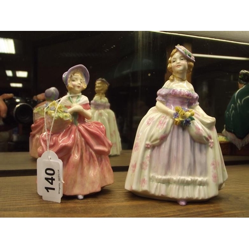 140 - Two Royal Doulton figures, Cissie and Dainty May.