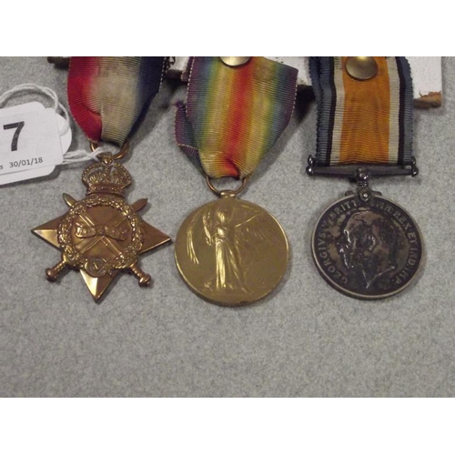 17 - Trio of World War One medals with ribbons to T2-017495 Dvr. J. Williams, A. S. O.