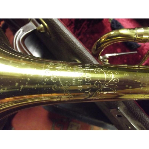 221 - Melody Maker trumpet, in case.