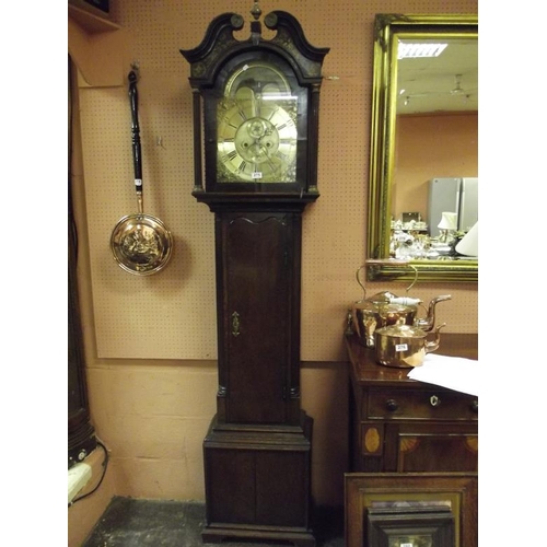 275 - James Kirkham, Holywell, 8-day long-case clock, the brass face rolling moon movement encased above b... 