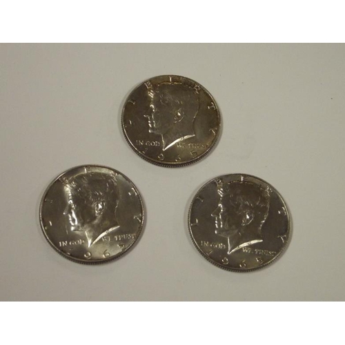 28 - Three JFK Half-Dollars - 1965.