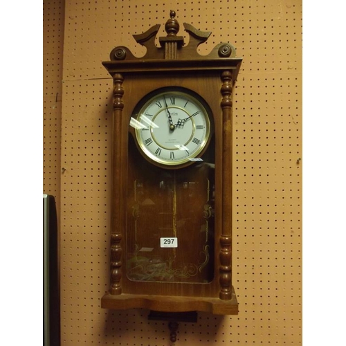 297 - Acctim Quartz Westminster chime wall clock.