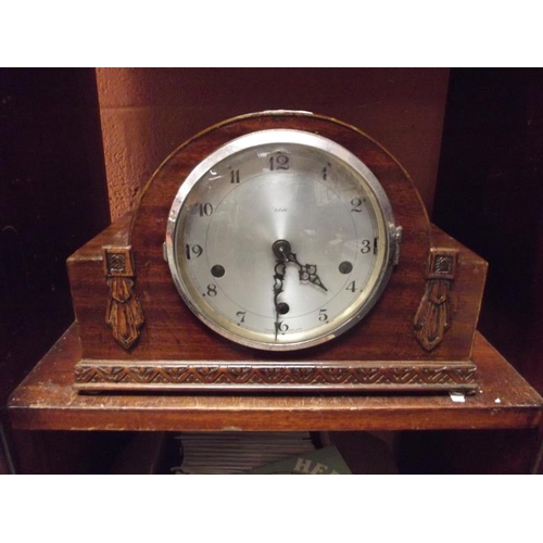 78 - Enfield mahogany cased dome top mantle clock.