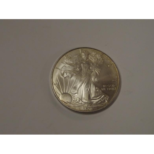 103 - U. S. A. 2008 silver Dollar (1 oz. fine silver).