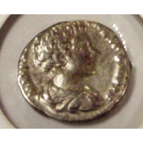 107 - Roman silver coin Caracalla as Caesar, 195-198 AD.