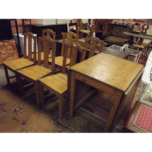 271 - Modern drop-leaf dining table and six chairs.