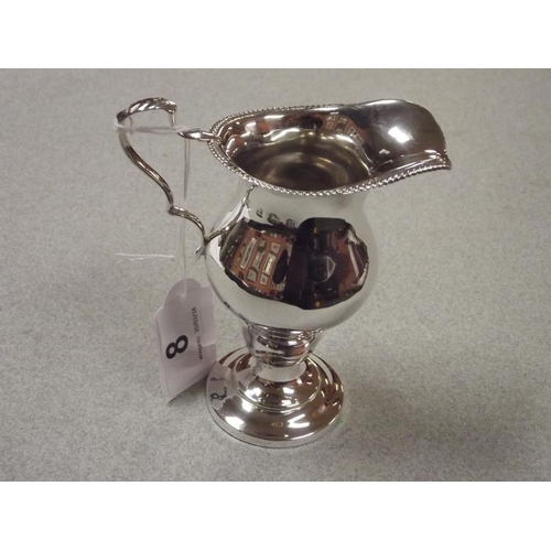 8 - Silver cream jug, Birmingham 1901, 5 in. high.