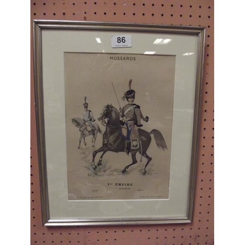 86 - French colour print - Hussards 1er Empire.