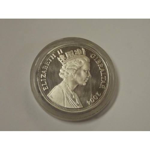 91 - Gibraltar 2004 silver proof £5 coin.