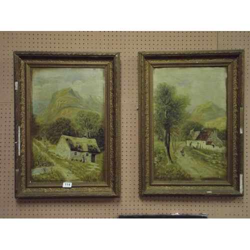 114 - Pair of oil paintings on canvas - landscapes.