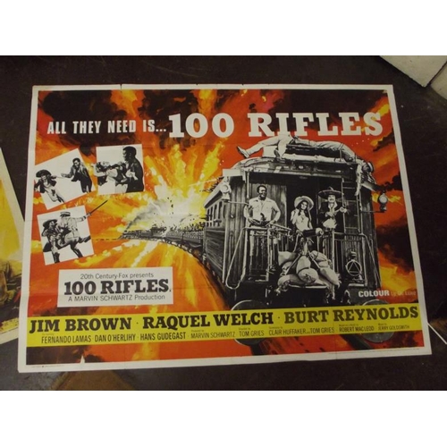 254 - Two original cinema movie posters - The Glory Brigade, and 100 Rifles.