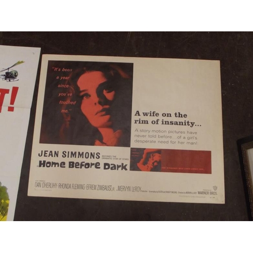 255 - Two original cinema movie posters - Stakeout, and Home Before Dark.