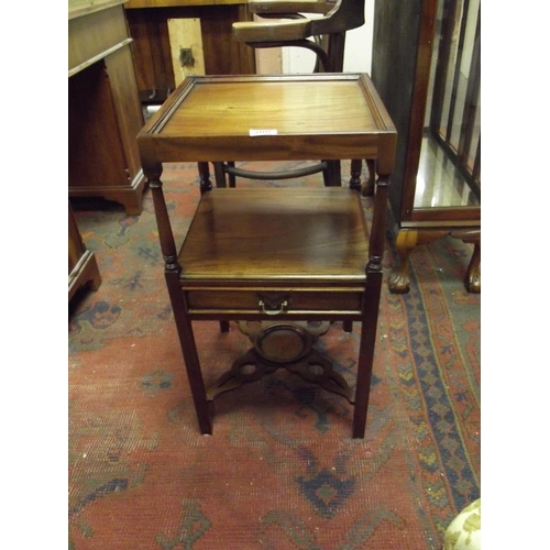 300 - Reproduction mahogany washstand, rectangular top, drawer to centre.