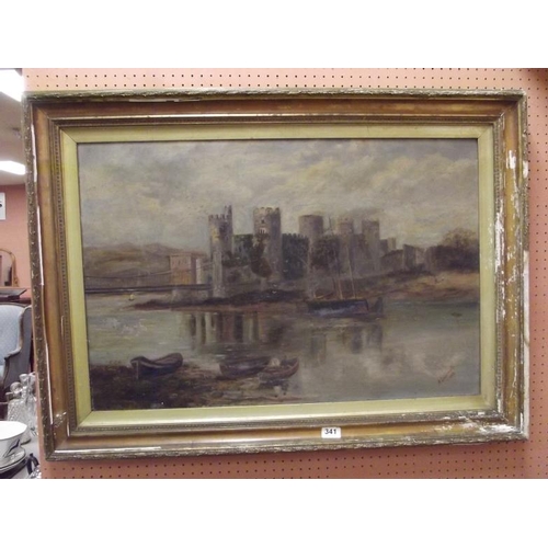 341 - M. Duckworth 1898, framed oil painting on canvas - Conwy Castle, signed lower right, 21 in. x 31 in.