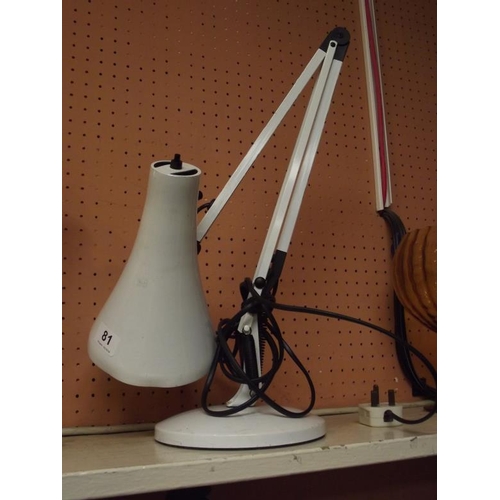 81 - Modern white Anglepoise Model 90 lamp.