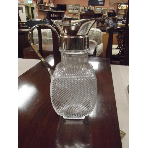 130 - Pair of good quality cut glass decanters with stoppers, one other, etc.