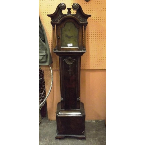 375 - John Cutlove, Beccles, mid 18th Century brass faced twin fusee grandmother clock contained in a maho... 