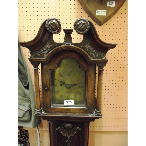 375 - John Cutlove, Beccles, mid 18th Century brass faced twin fusee grandmother clock contained in a maho... 