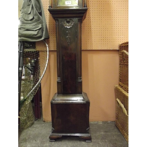 375 - John Cutlove, Beccles, mid 18th Century brass faced twin fusee grandmother clock contained in a maho... 