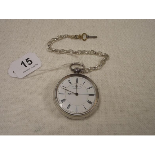 15 - Victorian silver cased pocket watch, Centre Seconds Chronograph, London 1873. Maker Blurton Stourbri... 