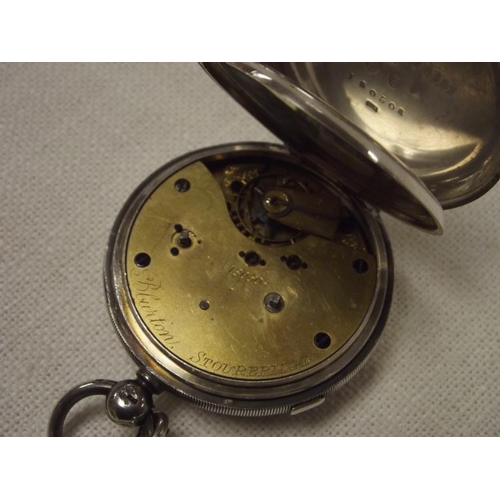 15 - Victorian silver cased pocket watch, Centre Seconds Chronograph, London 1873. Maker Blurton Stourbri... 