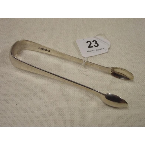 23 - George III silver sugar tongs, London 1781, maker Sarah and John William Blake.