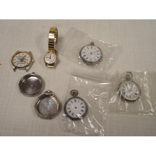 25 - Various white metal fob watch cases, etc.