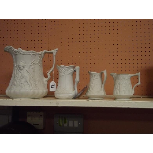 69 - Four various graduated Portmeirion 'Parian' jugs.