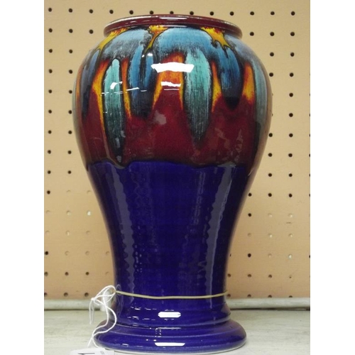 71 - Poole baluster form vase, signed A. Clarke, 8.5 in. high.