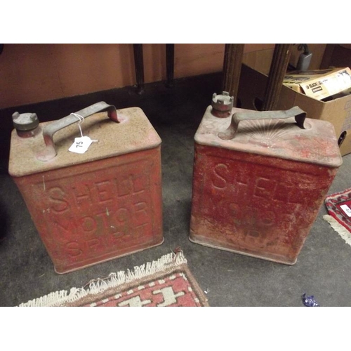 75 - Two vintage petrol cans - Esso and Shell.