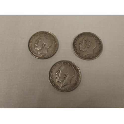 24 - Three George V silver Florins, 1917, 1918, and 1919.