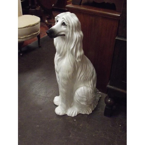 403 - Large ceramic figure, Afghan Hound, 32 in. high (f).